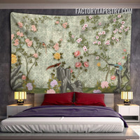 Birds and Flowers VI Floral Retro Wall Art Tapestry