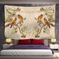 Birds and Flowers VII Floral Retro Wall Decor Tapestry