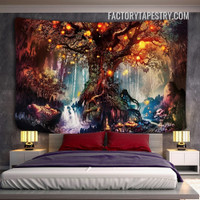 Magical Forest II Fantasy Landscape Modern Wall Décor Tapestry