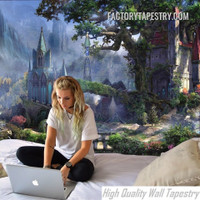 Fantasy Castle Dream Landscape Modern Wall Décor Tapestry