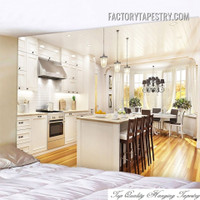 Luxury Kitchen Architecture Modern Wall Art Tapestry