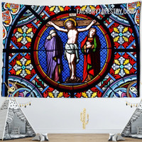 Stained Glass Window Spiritual Vintage Wall Decor Tapestry