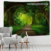 Wooden Pathway Nature Landscape Modern Wall Art Tapestry