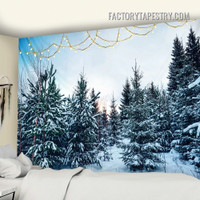 Snow Trees Christmas Landscape Modern Wall Art Tapestry