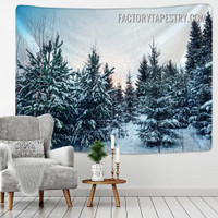 Snow Trees Christmas Landscape Modern Wall Hanging Tapestry