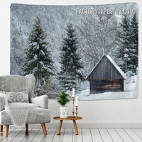 Snowy Winter Landscape Modern Wall Decor Tapestry