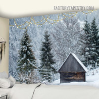 Snowy Winter Landscape Modern Wall Hanging Tapestry