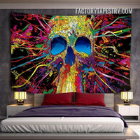 Dapple Skull Psychedelic Tapestry Wall Hanging