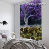 Purple Tree Dream Landscape Psychedelic Wall Hanging Tapestry for Bedroom