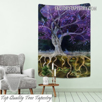 Purple Tree Dream Landscape Psychedelic Wall Décor Tapestry for Bedroom