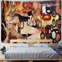 Woman Mosaic Tapestry Abstract Retro Wall Hanging Mural Art for Room Décor Tapestries