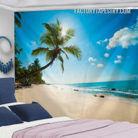 Sunny Coast Beach Nature Landscape Modern Wall Hanging Tapestry for Seaside Wall Décor