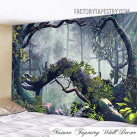 Inside the Forest Nature Landscape Modern Wall Art Tapestry for Home Decoration