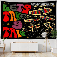 Quotes Mushroom Tapestry Hippie Wall Hanging Tapestries for Home Décor