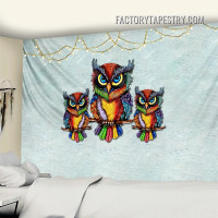 Bright Feather Owls Abstract Bird Bohemian Hippie Wall Décor Tapestry for Home Decoration