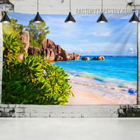 Seashore View Nature Landscape Modern Wall Hanging Tapestry for Home Decor