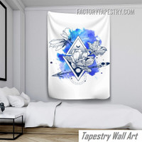 Symbol Of Geometric Alchemy with Flowers Tarot Spiritual Bohemian Wall Art Tapestry for Home Decoration