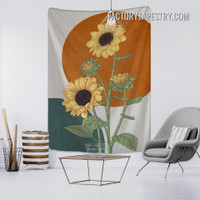 Sunflowers Floral Abstract Nordic Morandi Wall Hanging Tapestry for Home Dorm Living Room