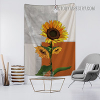 Sunflowers Tapestry I Floral Abstract Nordic Morandi Wall Hanging Tapestries for Home Decor