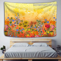 Multicolored Flowers Floral Retro Wall Hanging Tapestry for Home Dorm Living Room Décor