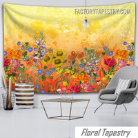 Multicolored Flowers Floral Retro Wall Décor Tapestry for Home Dorm Living Room Décor