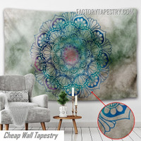 Dusty Grey Mandala Tapestry Bohemian Wall Art Tapestries for Home Decoration