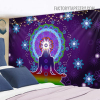 Indian Chakra Meditation Tapestry Mandala Psychedelic Wall Hanging Tapestries for Living Room