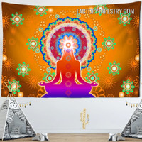 Indian Meditation Tapestry 7 Chakra Mandala Psychedelic Wall Hanging Tapestries for Home Decoration