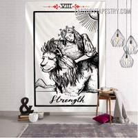 Strength III Bohemian Tarot Card Tapestry Medieval Europe Divination Wall Hanging Tapestries