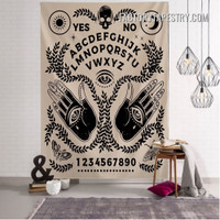 Ouija Board with Hands Occultism Witchcraft Tarot Bohemian Wall Hanging Occult Tapestry for Home Decoration