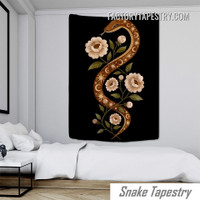 Floral Snake Tapestry Bohemian Tarot Wall Hanging Tapestries for Dorm Room Decor