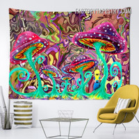 Psychedelic Shrooms Dreamy Colorful Abstract Wall Hanging Mushroom Tapestry for Home Dorm Fantasy Décor