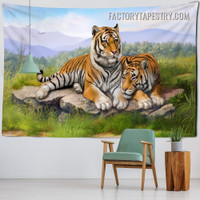 Tigers Animal Modern Wall Hanging Tapestry for Living Room Décor