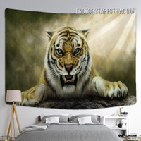 Angry Tiger Animal Modern Wall Décor Tapestry for Home Decoration