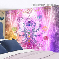 Psychedelic Meditation Spiritual Tapestry 7 Chakra Wall Hanging Tapestries for Yoga Wall Decor