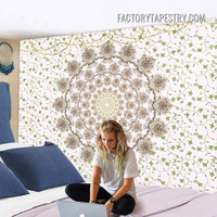 Floral Mandala Design I Bohemian Hippie Wall Art Tapestry for Home Dorm Room Decoration