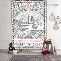 Wheel Of Fortune II Astrology Bohemian Tarot Card Wall Hanging Tapestry for Bedroom Home Décor