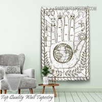 The World IV Astrology Bohemian Tarot Card Wall Hanging Tapestry for Room Decoration