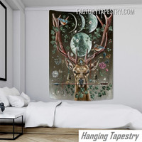 Fantasy Elk Dream Animal Modern Wall Hanging Tapestry for Living Room Decoration