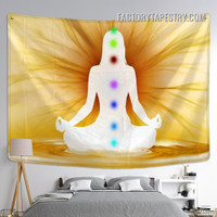 Silhouette of Woman Spiritual Buddha Meditation Modern Wall Hanging Tapestry for Yoga Wall Decor