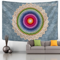 Chromatic Mandala Design Indian Hippie Wall Decor Tapestry for Bedroom Living Room Dorm