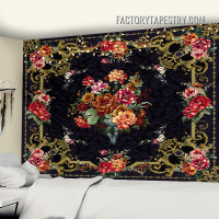 Decorative Border Flowers Medieval Gothic Renaissance Style Vintage Wall Art Tapestry for Bedroom