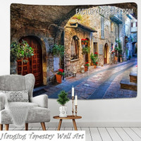 Medieval Towns of Italy Architecture City Modern Wall Decor Tapestry for Room Decoration