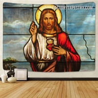 Jesus Christ Spiritual Retro Wall Hanging Tapestry for Living Room Decoration