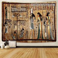 Antique Egyptian Papyrus Ancient Egypt Vintage Retro Wall Art Tapestry for Bedroom Dorm Home Decoration