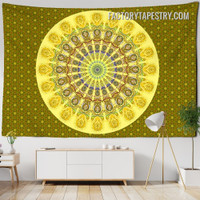 Yellow Mandala Tapestry I Indian Bohemian Wall Hanging Tapestries for Living Room Decoration