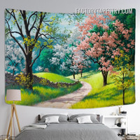 Spring Path Nature Landscape Modern Wall Decor Tapestry for Bedroom Dorm Home Decoration