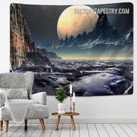Fantasy Alien Planet Landscape Modern Wall Art Tapestry for Bedroom Home Décor