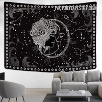 Moon Girl Zodiac Tarot Bohemian Wall Decor Tapestry for Living Room Decoration