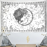 Crescent Moon Tapestry Zodiac Bohemian Tarot Wall Decor Tapestries for Home Decor